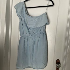 Guess Light Blue One Shoulder Dress